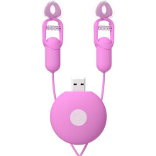 Vibrerande bröstvårtklämmor och klitorisstimulator med 9 lägen, USB-uppladdningsbar BDSM-leksak för kvinnor och par