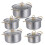 5Sets Gold Stainless Steel Soup Pots Set Double Handle Fast Cooking 1