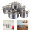 5Sets Gold Stainless Steel Soup Pots Set Double Handle Fast Cooking 6