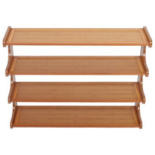 1Set Bamboo Shoe Rack Brown Multi-Tier Home Entryway Organizer