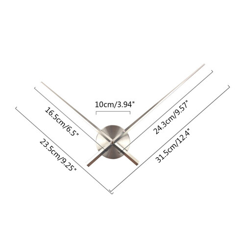 3D Wall Clock Hands – Gold or Silver Metal, for Home & 2