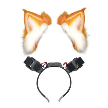 Meisjes geanimeerde harige wolf oor harige kitten-Witte o