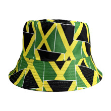 Stijlvolle opvouwbare vissershoed met voetbalthema,-Jamaica