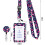 Lanière violette pour badge d'identification avec porte-clés et dragonne 2