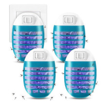 Lampa na komáry, sada 4 kusů, elektrický lapač komárů pro vnitřní použití, lapač na muchy E