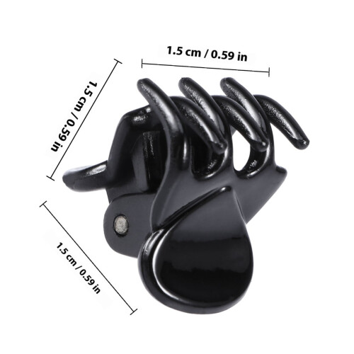 Mini fermagli per capelli in plastica nera con ganasce (24 pezzi) 1