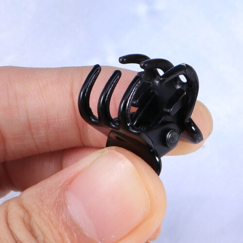Mini fermagli per capelli in plastica nera con ganasce (24 pezzi) 2