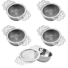 Lot von 5 Teesieben aus rostfreiem 304-Edelstahl, Filter für die Feinwäsche, Teesieb