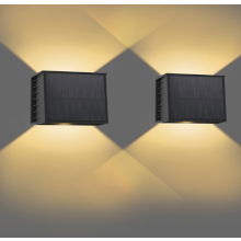 2PCS Solar Wall Light Outdoor Home Use for Garden Patio Pathway Security Decoration Waterproof