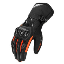 Gants de Moto Gants écran Tactile Coupe-vent Moto Tactiques de Sport Gants, Noir Orange