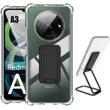 Etui - EFCONNECTION - Til Xiaomi Redmi A3 - Stødsikker - Ultra Transparent - Magnetisk Ring