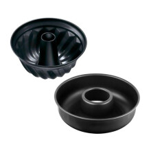 Kuglof-form og savarinform - ZENKER - Sort metallisk - 25 og 28 cm