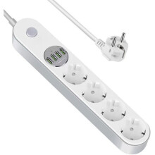 Multiprise USB Multiprise Parafoudre Parasurtenseur 4 Prises avec 4 Prises USB,Power S