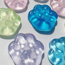 4pcs,Jouet collant à presser en forme de patte de chat Kawaii, doux et réaliste, en gelée