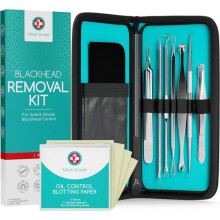 Kit de 7 Instruments d’Extraction de Point Noir,Tire Comédons en Acier Inoxydable,Outils