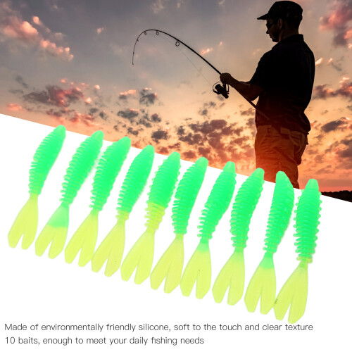 Silicone Soft Lures 10 Pack Double Tails 1
