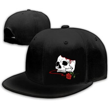 Svart Skull Finger Flat Bill Baseballkeps för män