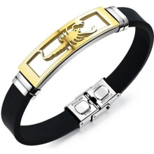Bracciale - Acciaio inossidabile - Silicone - 20 cm - Ipoallergenico - Antigraffio
