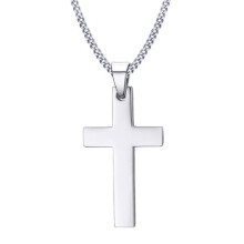ZENSE - Collana da uomo - Ciondolo a croce latina in argento, altezza 3,50 cm - Catena da 50 cm - ZP