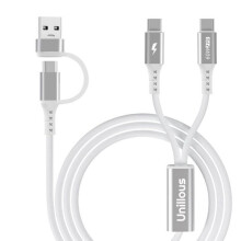 Cavo USB-C multiplo, [1,2 m] Cavo di ricarica USB-C universale 4 in 1 con 2 porte di ricarica rapida Type-C