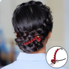 Fermaglio per capelli da donna con fiocco rosso – Set di fermagli antiscivolo