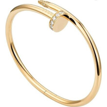 Pulseira/brinco feminino em aço inoxidável, dourado e prateado, 6 cm de diâmetro.