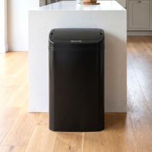(Black) HOMCOM 48L Sensor Bin, Galvanised Steel Kitchen Bin with Automatic Close