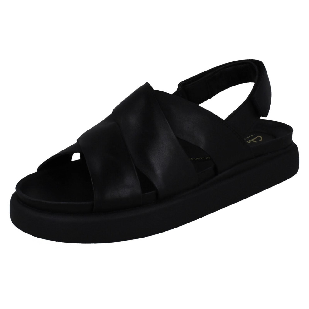 Clarks (Black, Uk 8) Ladies Slingback Sandals - Aristella Sun