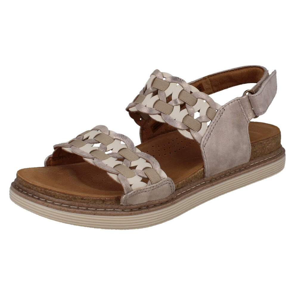 Clarks (Beige, Uk 6.5) Ladies Woven Sandals - Arwell Glide