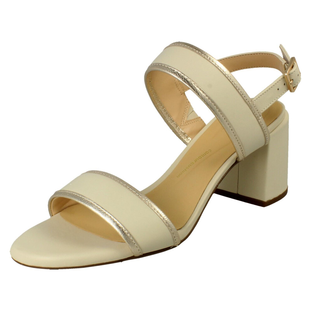 Clarks (Beige, Uk 4) Ladies Heeled Sandals - Ezoria Sling