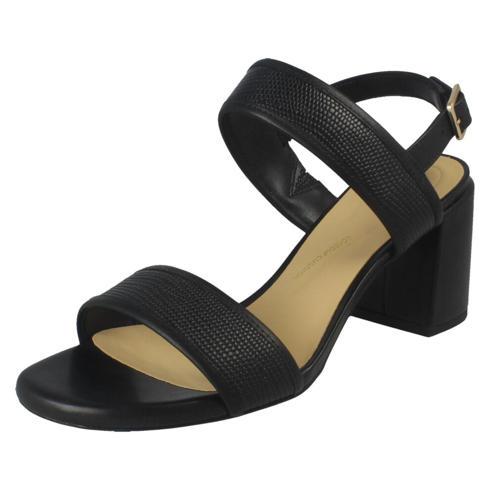 Clarks (Black, Uk 5.5) Ladies Heeled Sandals - Ezoria Sling