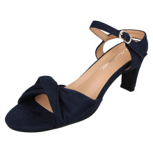 (Navy, UK 7) Ladies Anne Michelle Mid Heel Casual Wide Fit Sandals F12111