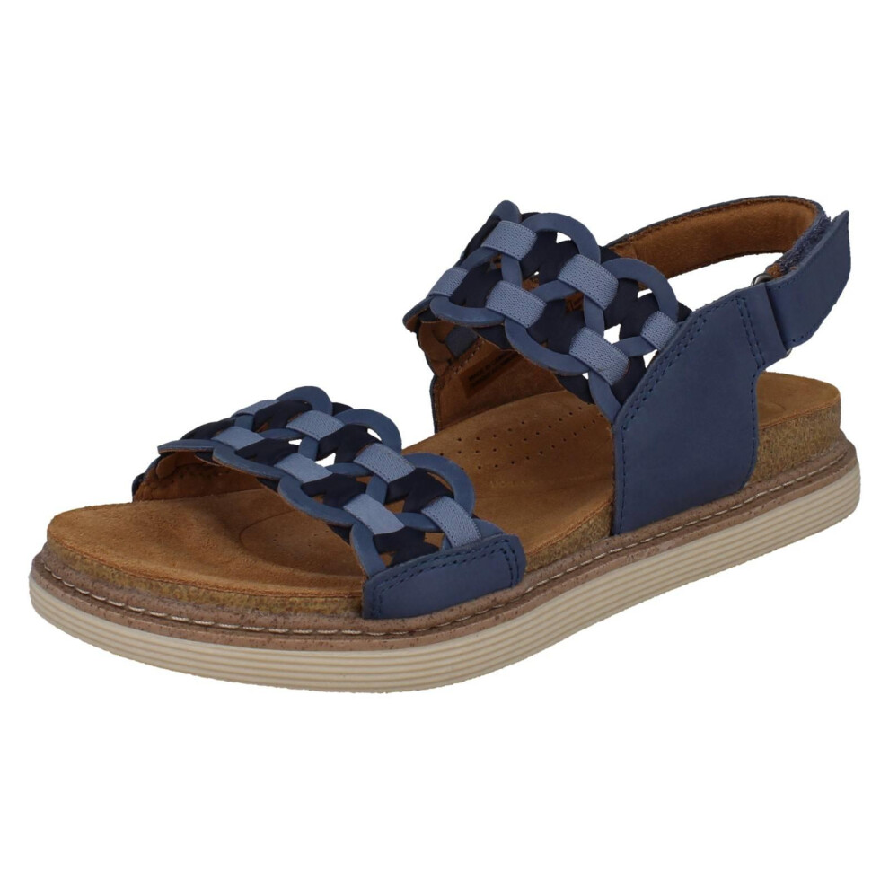 Clarks (Blue, Uk 6) Ladies Woven Sandals - Arwell Glide
