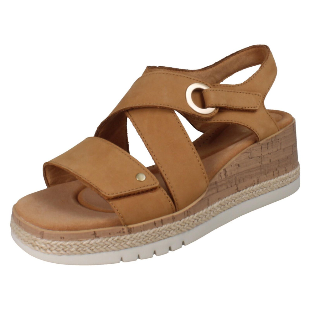 Clarks (, Uk 7) Ladies Wedge Sandals - Kidiki Sun Brown