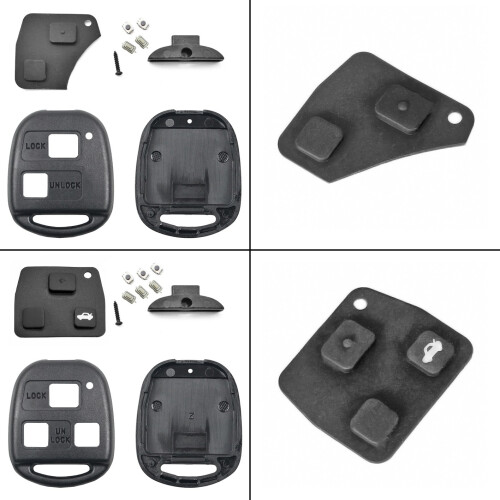 Key shell / Alarm box compatible Toyota - 2 or 3 buttons Blac_Black/Rubber button only (3) 1