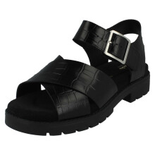 (Black, UK 5.5) Ladies Clarks Strappy Summer Sandals - Orinoco Cross