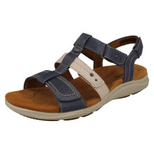 (Blue, UK 6.5) Ladies Clarks Contour Cushion Strappy Sandals - Kitly Step