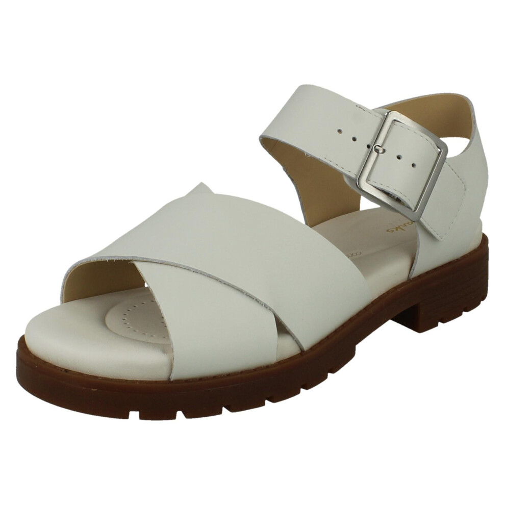 Clarks (White, Uk 5) Ladies Strappy Summer Sandals - Orinoco Cross