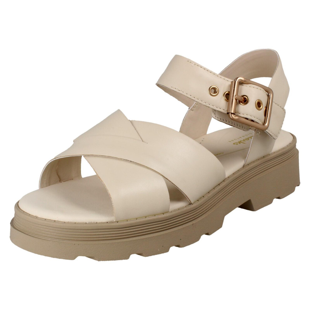 Clarks (Beige, Uk 8) Ladies Buckle Fastening Sandals - Orinoco 3 Cross
