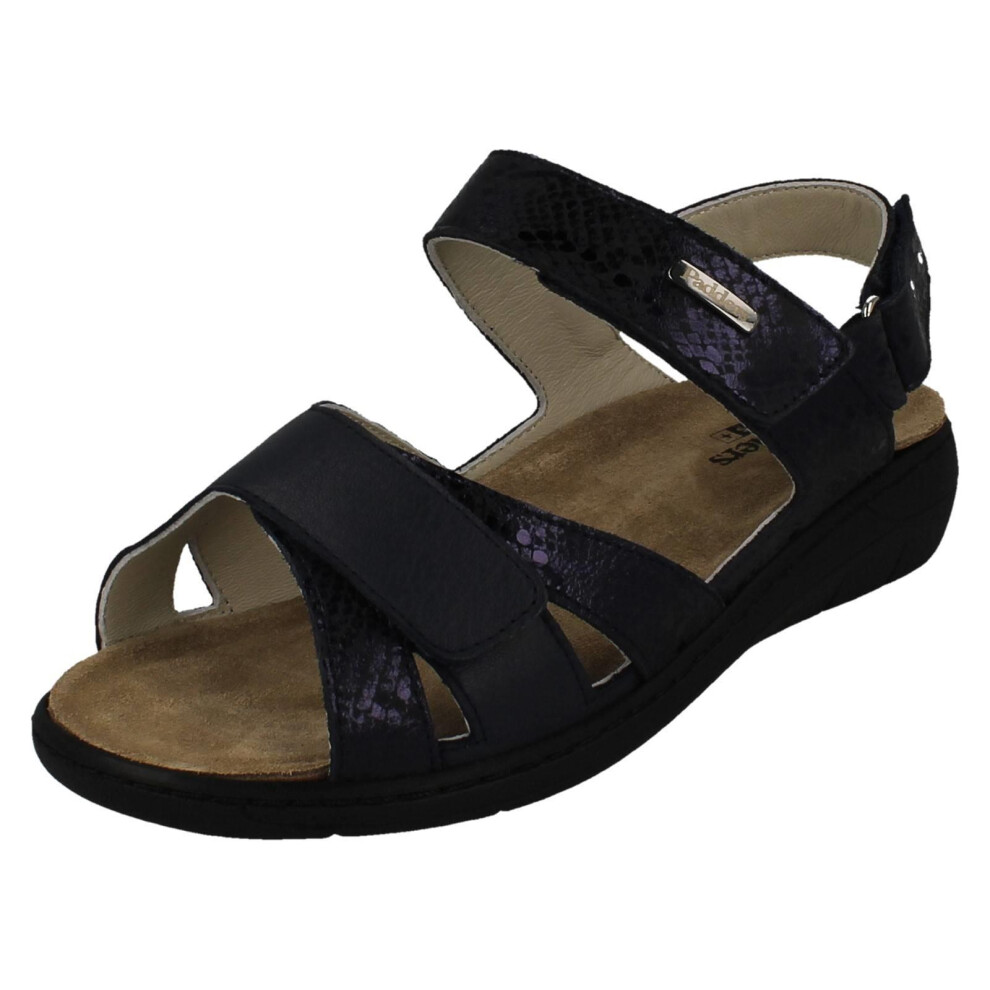 Padders (Navy, Uk 3) Ladies Dual Wide Fitting Summer Sandals - Isabelle