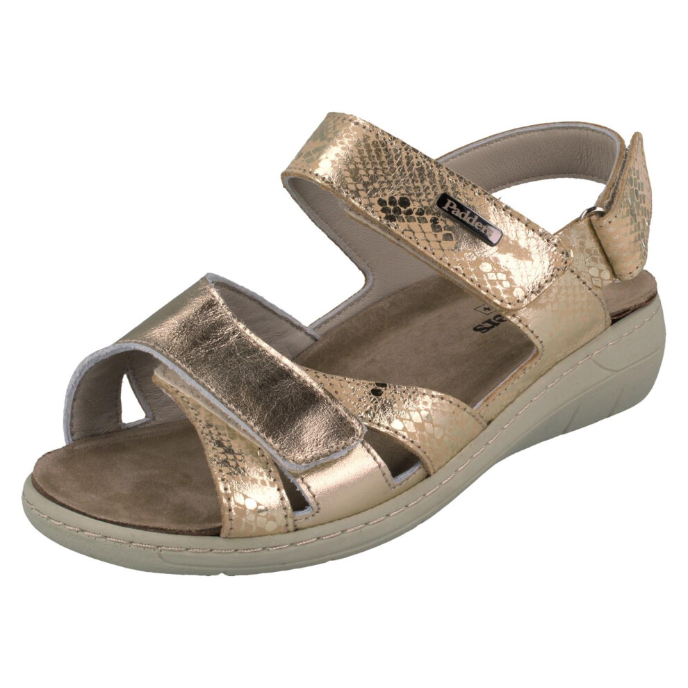 Padders (Silver, Uk 3) Ladies Dual Wide Fitting Summer Sandals - Isabelle