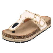 (White, UK 5) Ladies Down To Earth Toe Post Sandals F12105