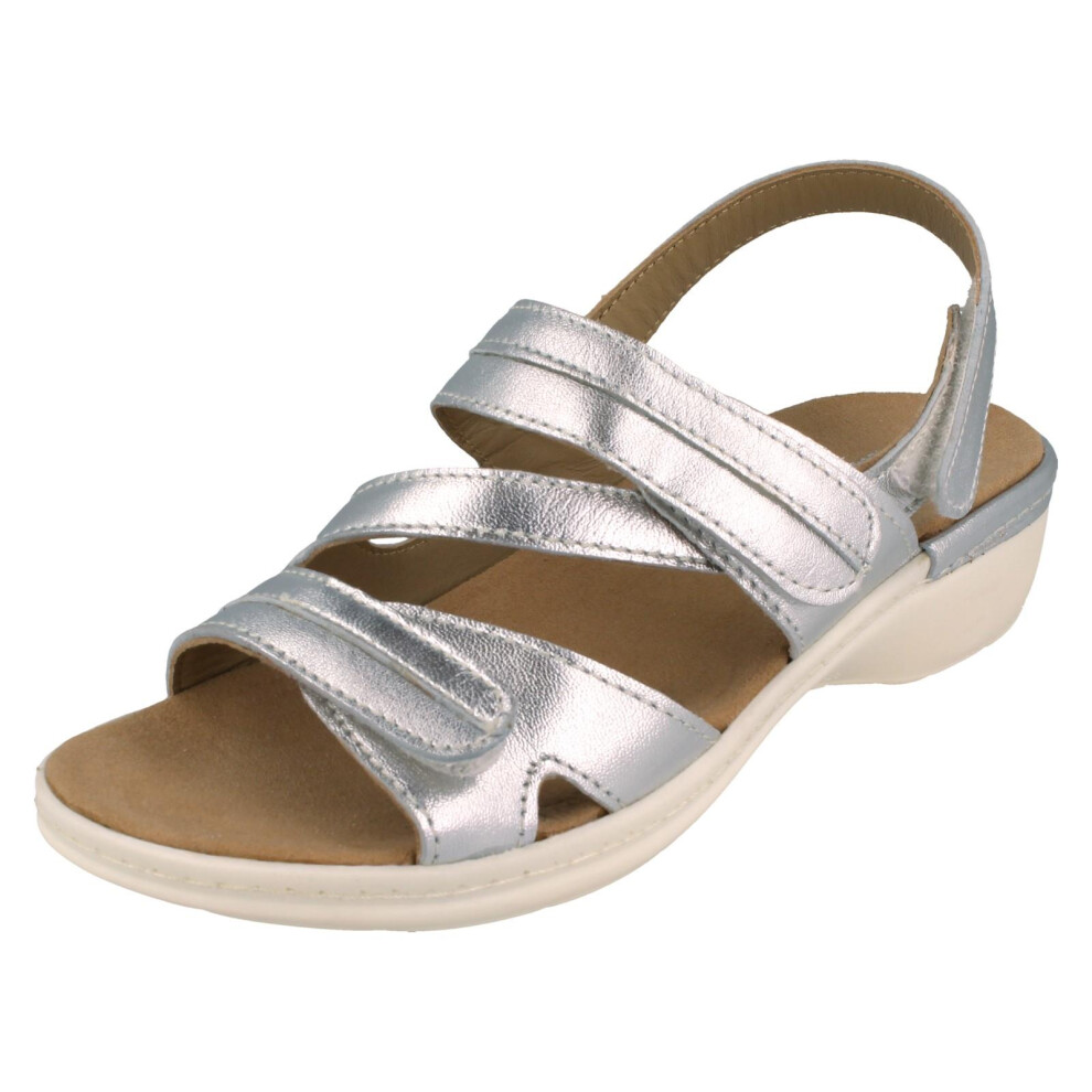 Padders (Silver, Uk 6.5) Ladies Slingback Strappy Sandal - Joelle