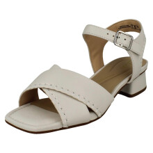 (White, UK 7) Ladies Clarks Square Toe Sandals - Serina 35 Cross