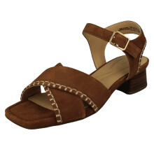 (Brown, UK 6.5) Ladies Clarks Square Toe Sandals - Serina 35 Cross
