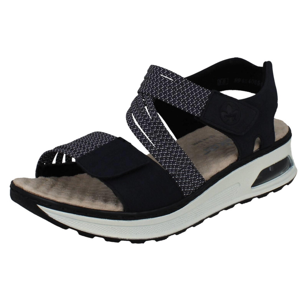 Rieker (, Uk 7.5) Ladies Strappy Wedge Sandals 65671 Blue