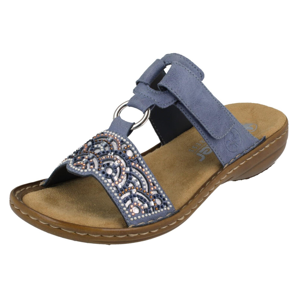 Rieker (Blue, Uk 5) Ladies Mule Sandals 608K2