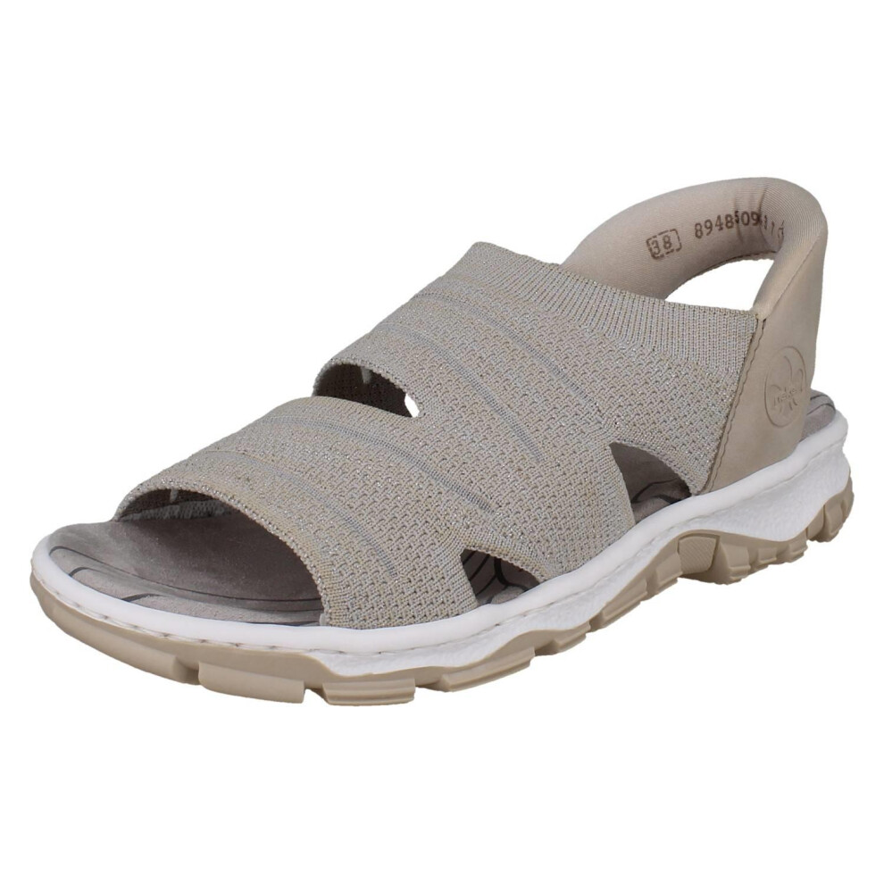 Rieker (Beige, Uk 6.5) Ladies Ready2go Slip On Sandals 68895