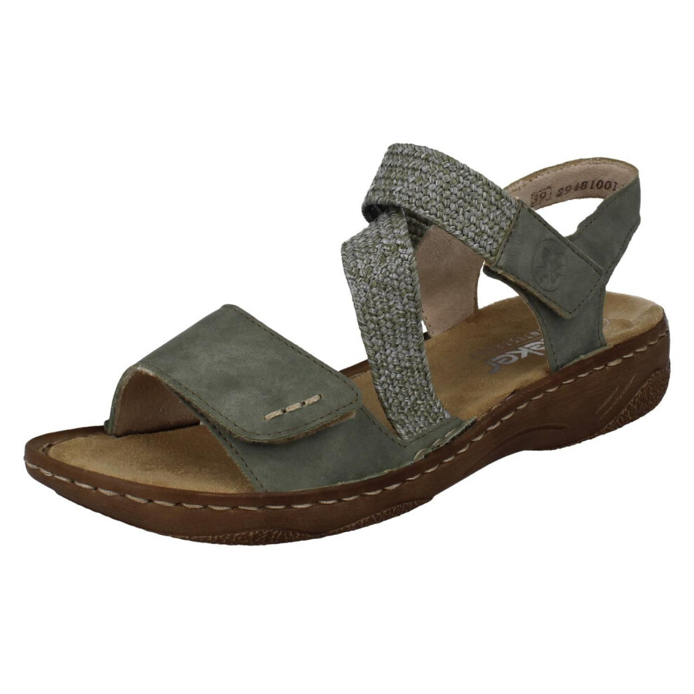 Rieker (, Uk 6) Ladies Antistress Strappy Elasticated Sandals V2862 Green