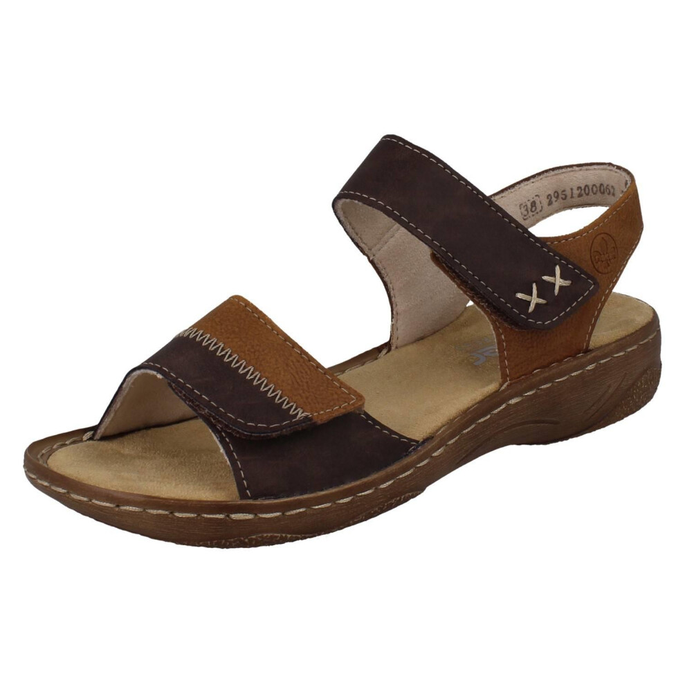 Rieker (Brown, Uk 6) Ladies Antistress Colour Panel Sandals V2860